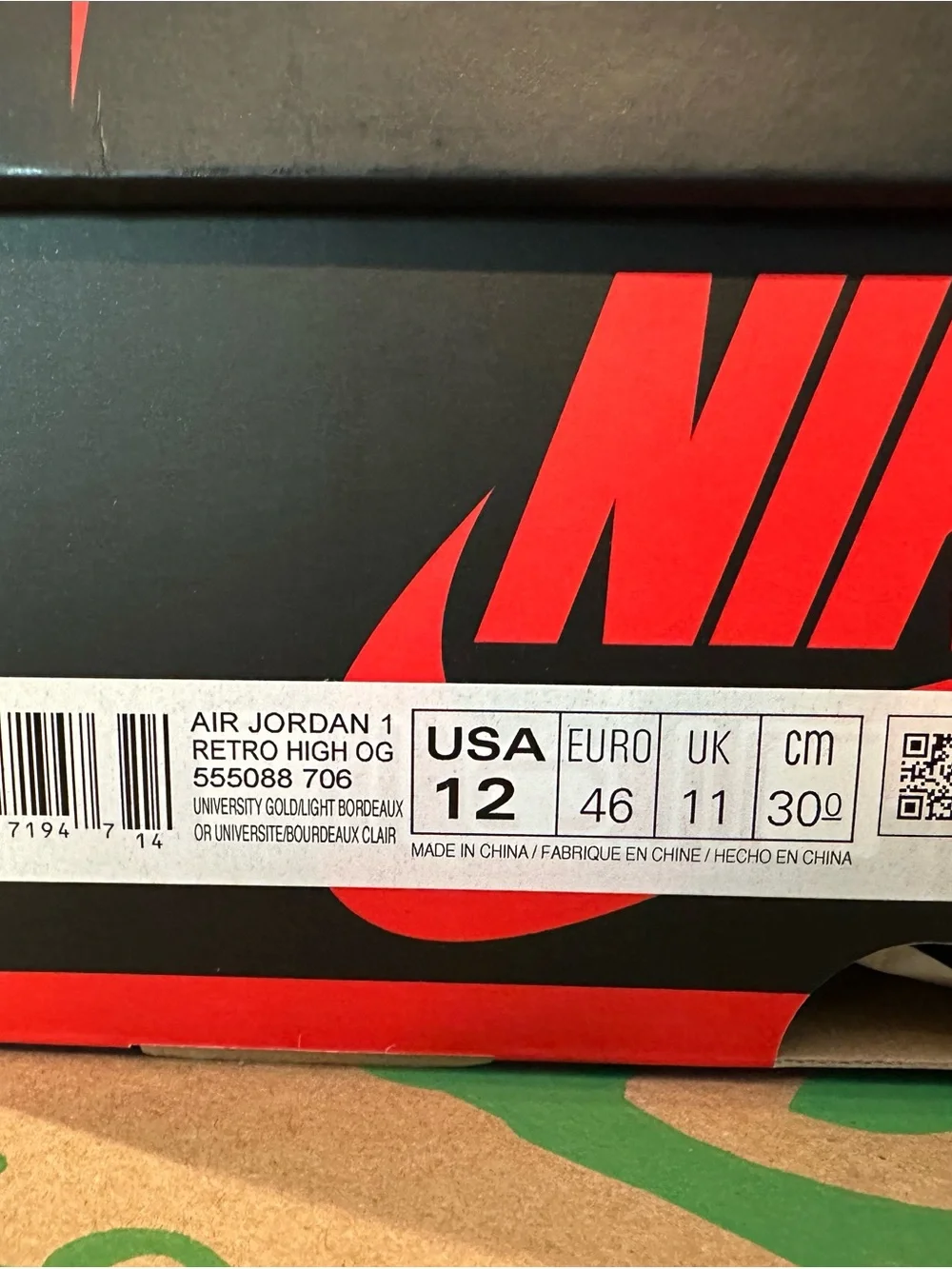 Jordan never worn